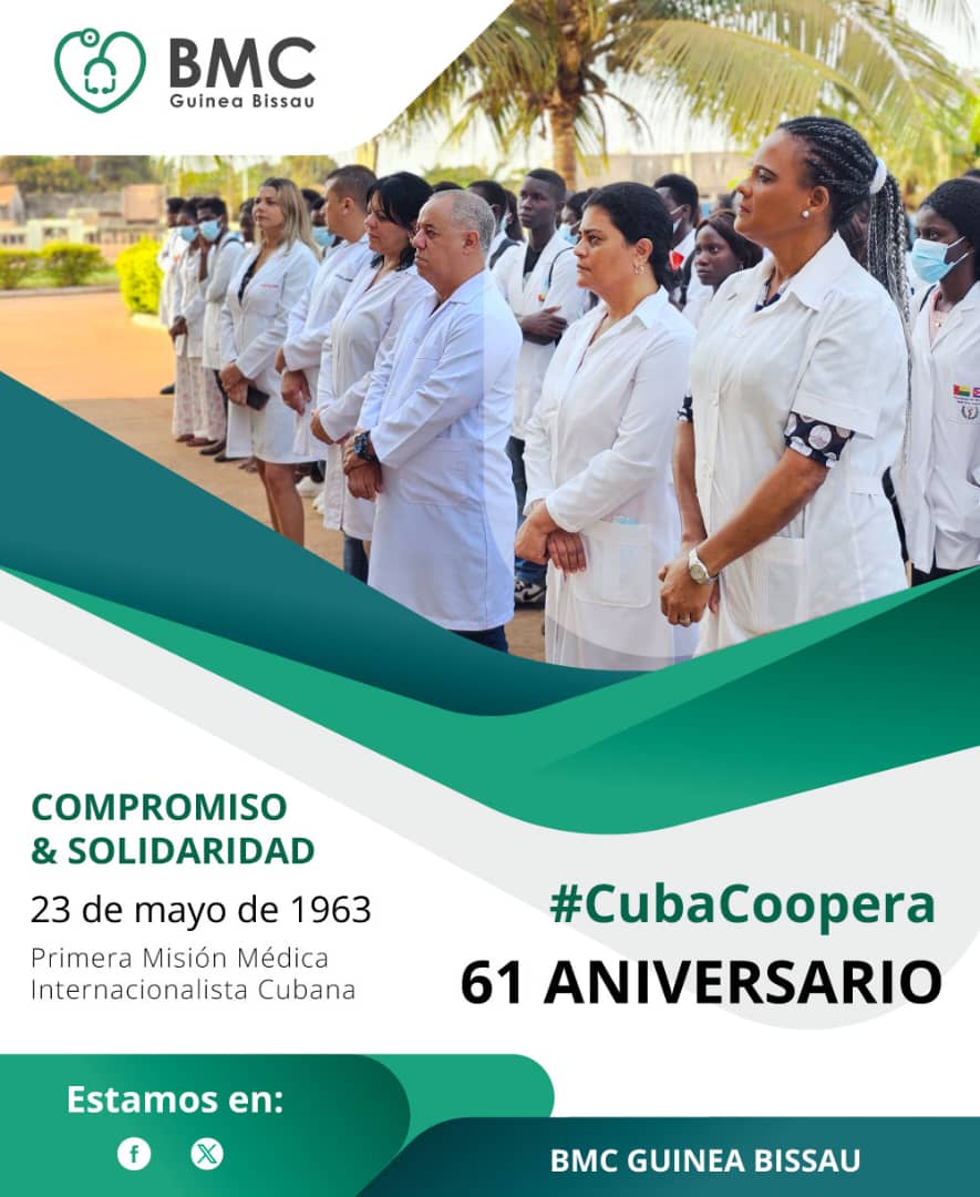61 años compartiendo amor con el mundo. #BMCGuineaBissau #Cubacoopera @WongCorrales