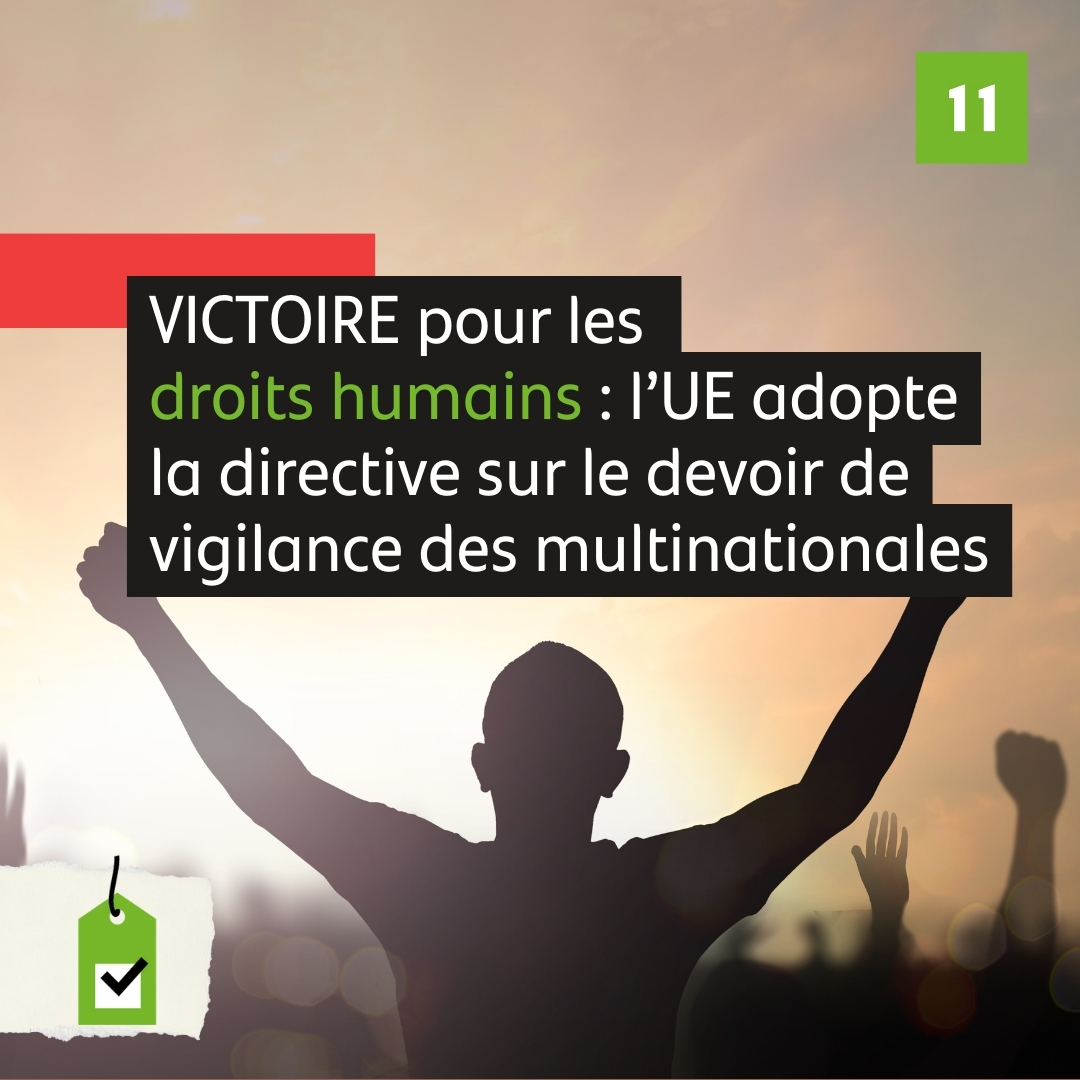 Cette fois, ça y est🥳!
Après un processus législatif long & parsemé d’embûches, ce 24/05 le Conseil 🇪🇺 a donné son approbation politique finale à la directive sur le #DevoirDeVigilance des #entreprises (#CS3D)

🧐Quelles sont ses forces et ses faiblesses?
cncd.be/Forces-et-ses-…