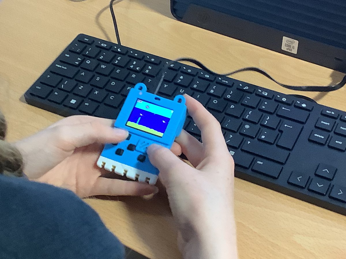 FHSComputing's tweet image. Miss Mutter’s S2 class are making their own games in @MSMakeCode and downloading them onto our @KittenBot1 Meowbits 

#weareFHS #FHSDigiLearn