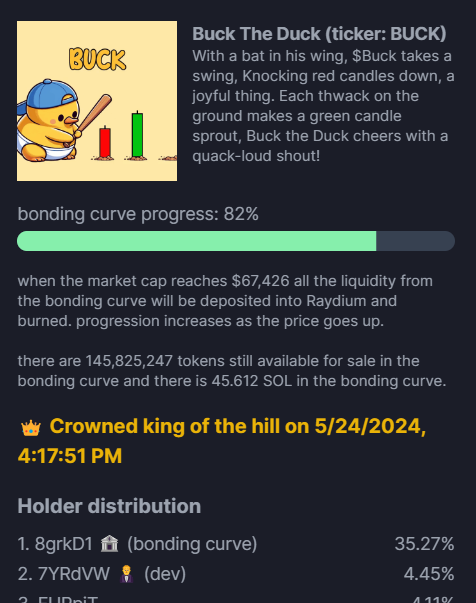 MakeBucksOnSol's tweet photo. 18% to go and RAY WE GO!

PUMP : https://t.co/ST7TjqlTHp

#MEMECOIN #SOLANA #BUCK https://t.co/6neSz2QCnx