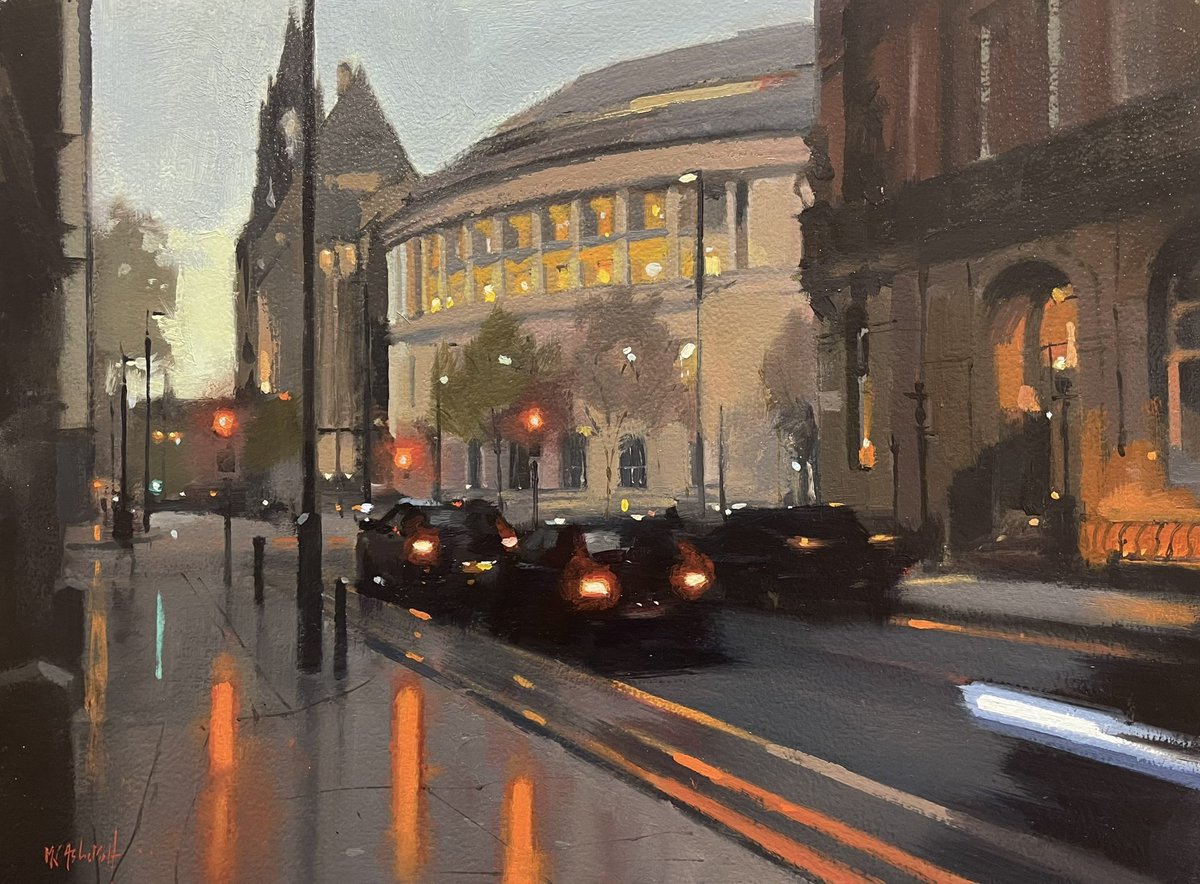 I painted this with the town hall covered in scaffolding but decided to paint it out and take the town hall back to how it should look. Hopefully not too long now before we see it in all its glory. 3 iconic buildings The Town Hall Manchester Central Library The Midland Hotel