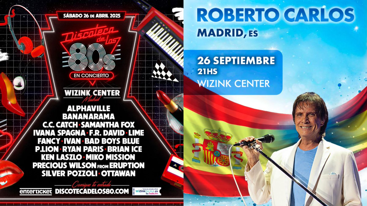 🆕 Nuevos conciertos anunciados y salidas a la venta de esta semana. 🔸La salida a la venta de Roberto Carlos 🔸La llegada de Discoteca de los 80´s Ponte al día: acortar.link/lX8xTV