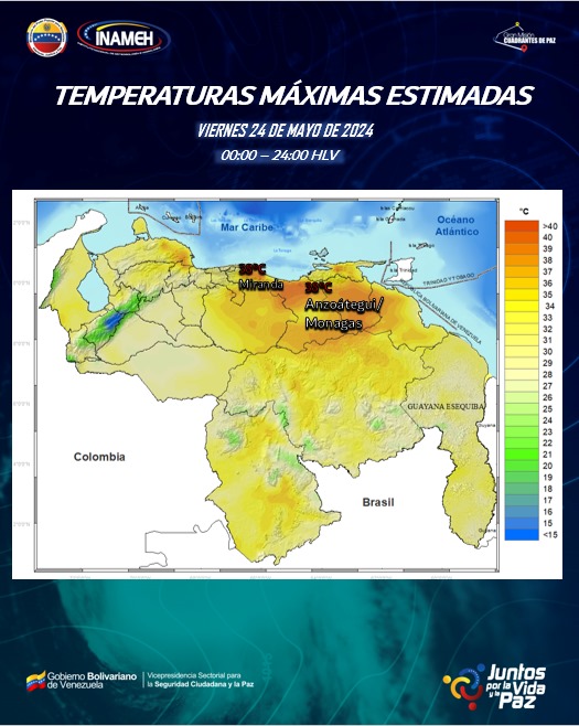 #24May #INAMEHInforma Temperaturas Máximas Estimadas #VerdadDePueblo