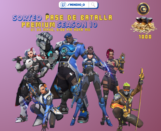 🌸SORTEO DE 2 PASES DE BATALLA PREMIUM  S10🌸

 Requisitos:
⚡️Follow @mindi0_o
⚡Like y Retweet 
⚡Etiqueta a un amigo uwu

💖Muchas gracias por los codigos @Blizzard_Ent y @OverwatchLATAM 💖

(El sorteo sera realizado en mi twitch)
#OW2Giveaway #Overwatch2 #OverwatchCreator