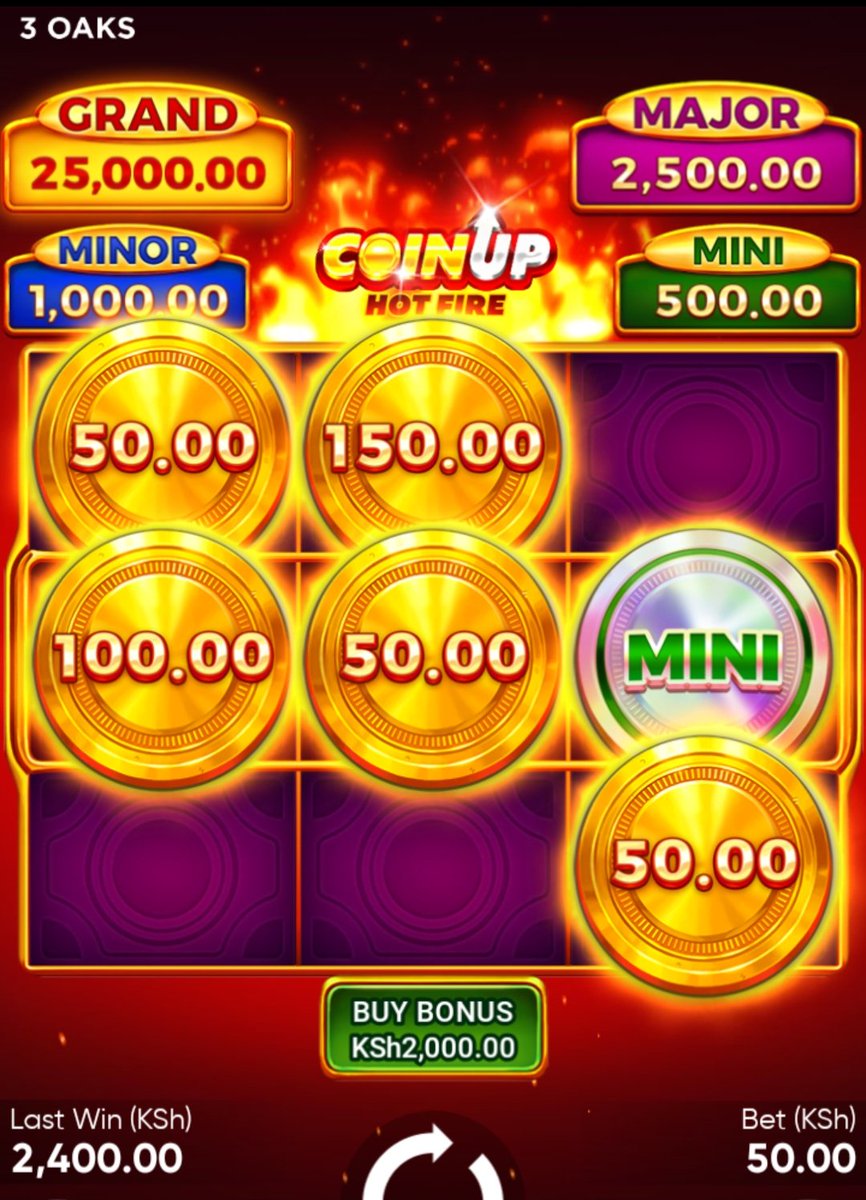 🚨MEGAPARI Casino 🎰 
Coin up hot fire 🔥🍒 has rescued me again 😭
One spin ✅
One win ✅
2,400 KES from a stake of 50 bob!

Let me share it ndio itoe swara! Lunch ya 250 KES to four random people. 🤲

Just share your Mpesa bumber and I will pick at RANDOM! Best of luck!