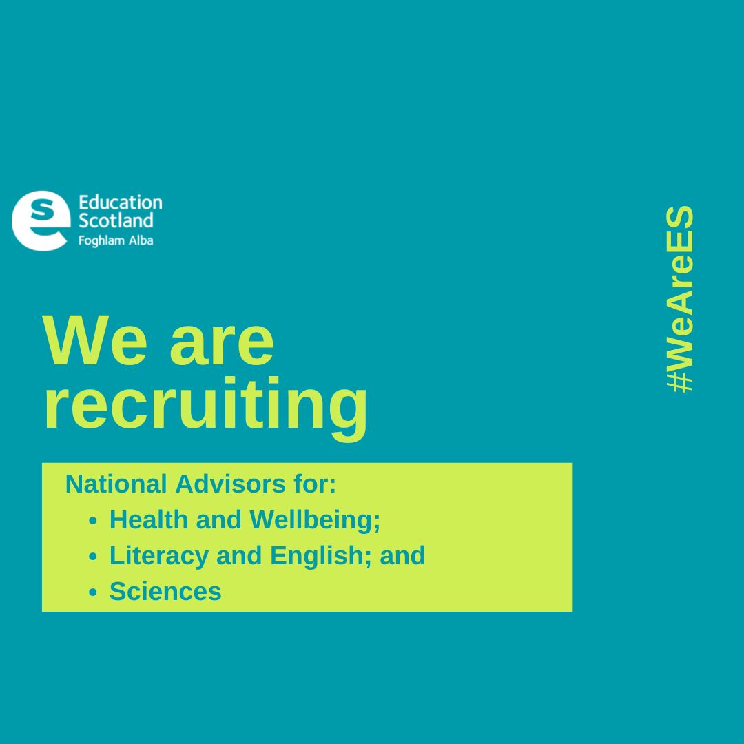 ⭐Secondment opportunities⭐
We're looking to recruit National Advisors for Sciences; Literacy &amp; English; and Health &amp; Wellbeing. If you fancy a new opportunity, find out more about these positions and apply before 29 May: ow.ly/YOOr50RTLSO