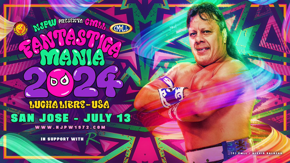 July 13! The Big Boss, ULTIMO GUERRERO is part of Fantasticamania 2024: Lucha Libre USA in San Jose! TICKETS: eventbrite.com/e/fantastica-m… #njcmll