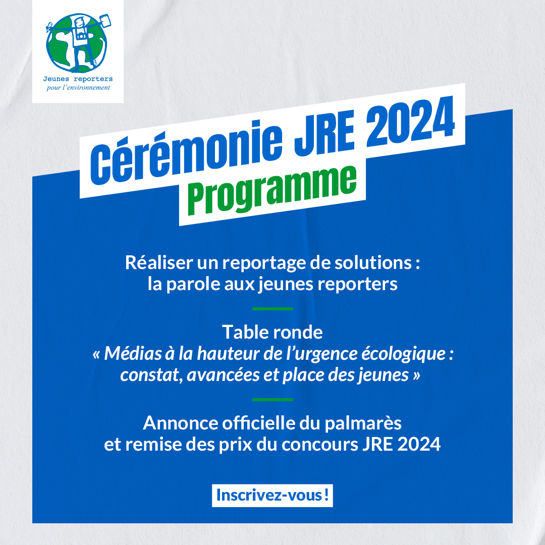 🎉Inscrivez-vous pour participer à la cérémonie du #concoursJRE 2024 ! 

📅 Le 5 juin 2024 de 14h30 à 17h
📍 À la Cité des sciences et de l'industrie (Paris)
👉 Pour vous inscrire : urlz.fr/qN1I