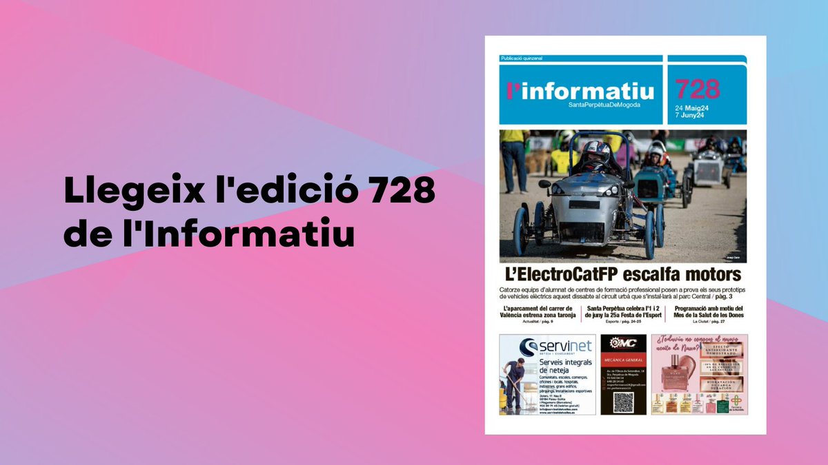 #portada #LInformatiu
📰 Ja s'està distribuint l'edició 728 de l'Informatiu! També la podeu llegir en aquest enllaç!
staperpetua.org/linformatiu/in…