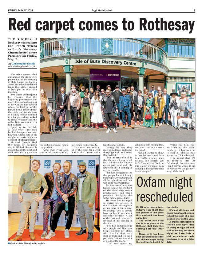 nothing to add, shame about the @oxfam night but nice work, shinty club #redcarpet #rothesay #cannes #indiefilm #shortfilm