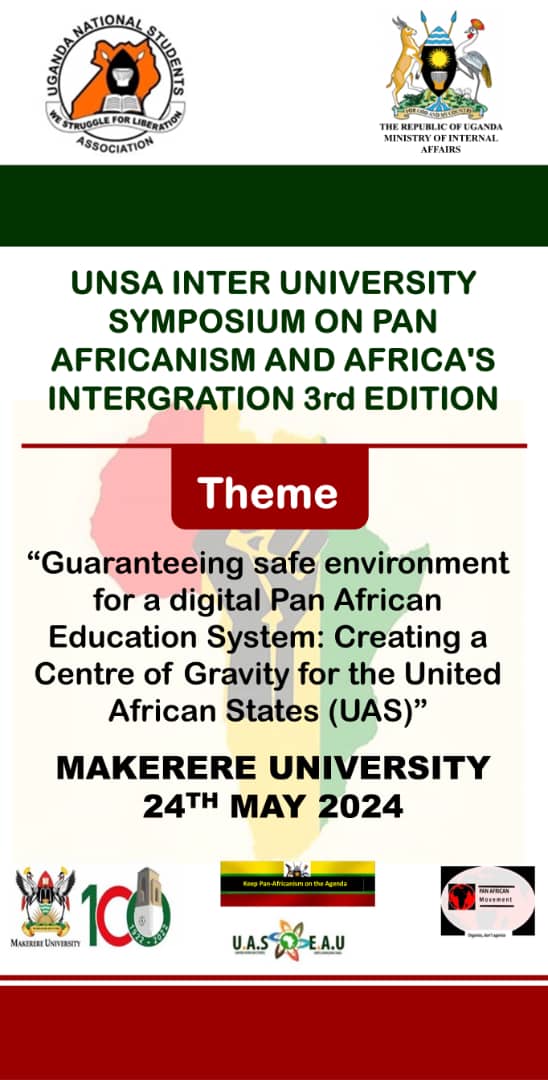 Mohsin_Baingana's tweet photo. Attending the 3rd UNSA Inter University Symposium on Pan Africanism at Makerere University.

Exciting times for Pan Africanism and integration! #PanAfricanism #DigitalEducation #AfricanUnity https://t.co/xjMTnG8udF
