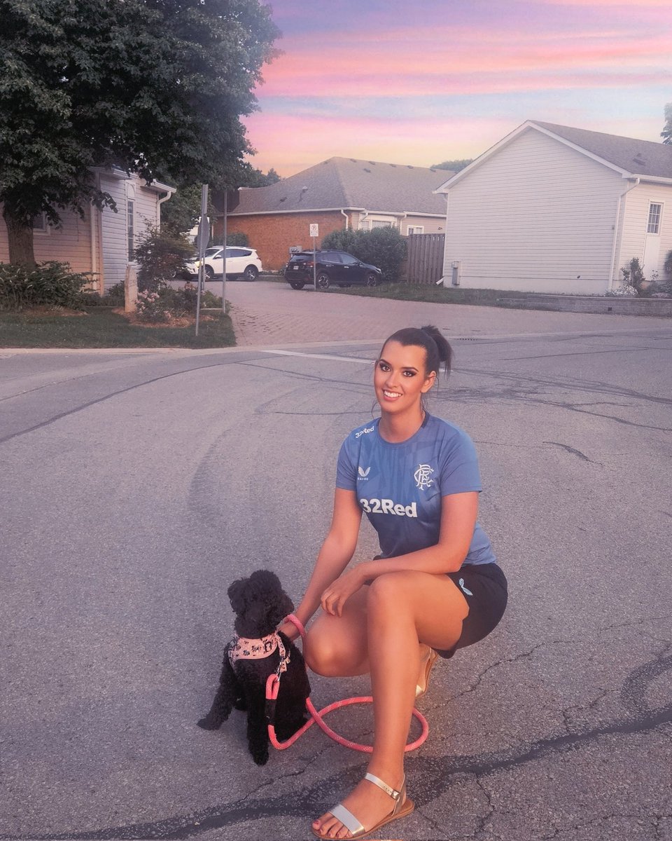 vafsearle's tweet photo. Just got some new Rangers gear through the mail and I love it....so comfy. 
What a nice night yesterday was for an evening dog walk
#rangersfc #Rangersgirl #blueforhampden #allinblue #poodles https://t.co/T5NjLnhWhm