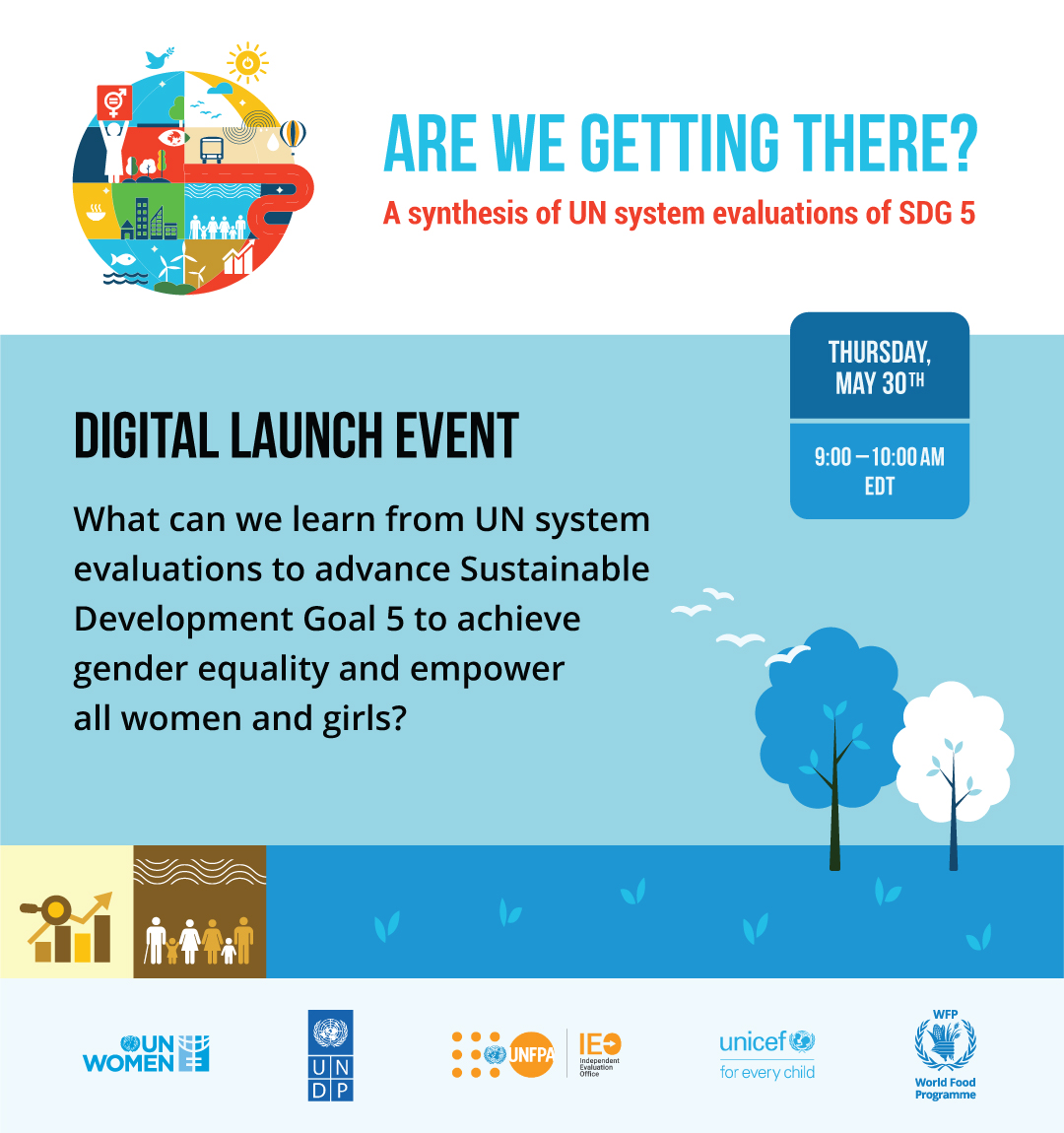 How do we advance progress on #SDG5? Discover key findings & insights from 300 evaluations An interagency initiative by @unwomenEval @UNDP_Evaluation @unfpa_eval @UNICEFEval @WFP_Evaluation💪 📅 30 May 🕒 9AM ET 📍unwomen.zoom.us/webinar/regist…