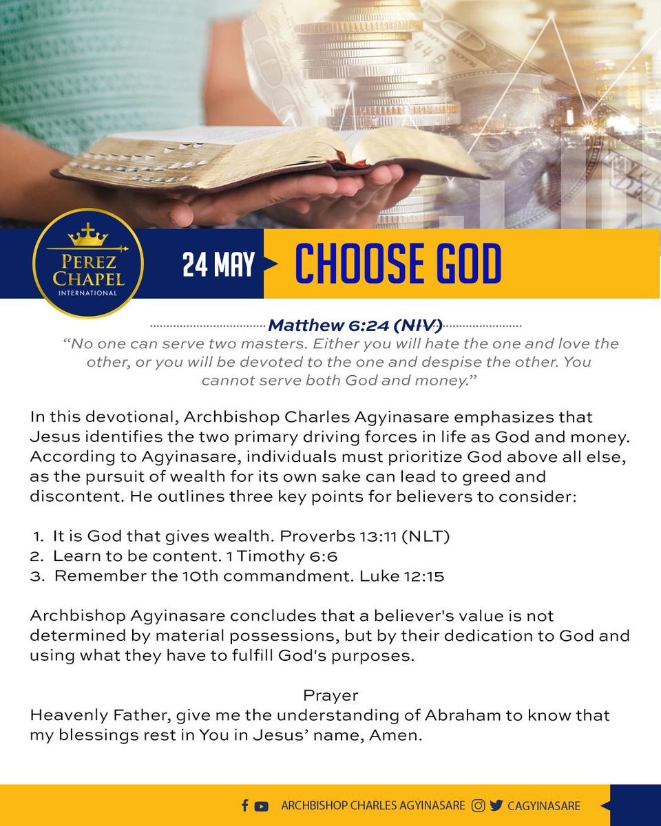 Choose God By Archbishop Charles Agyinasare

#DailyDevotional