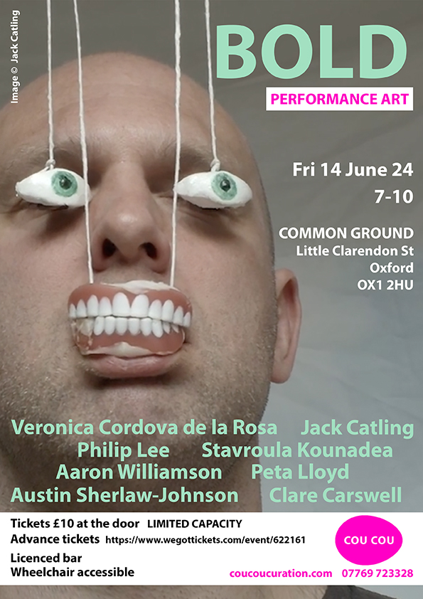 Performance Art coming to Oxford at Common Ground Little Clarendon Street OX1 2HU 
Friday 14 June   7 - 10   Book tickets at wegottickets.com/event/622161
#performanceart #liveart