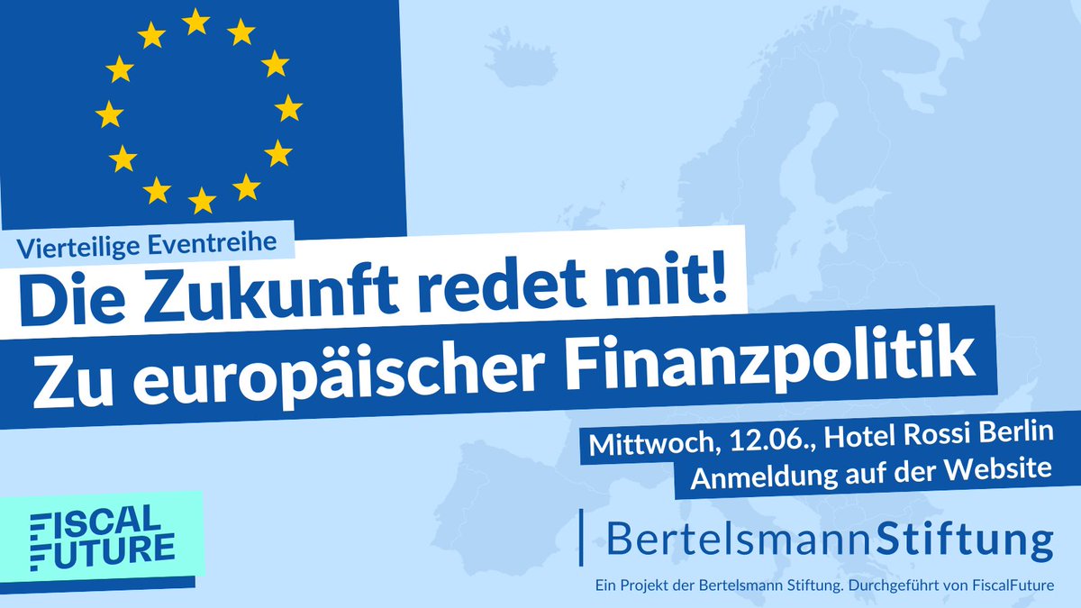Wie geht’s weiter nach der 🇪🇺-Wahl? Mit @BertelsmannSt gehen wir kurz nach der Wahl in die zweite Runde von “Die Zukunft redet mit!” - diesmal zur Frage, wie wir auf EU-Ebene schaffen, die Transformation zu finanzieren! @transform_econ #zukunftredetmit fiscalfuture.de/de/veranstaltu…