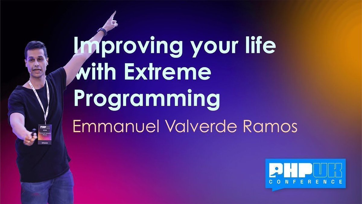PHPUKConference's tweet image. How to improve your life with Extreme Programming

Watch Emmanuel Valverde Ramos&apos;s (@evrtrabajo) talk from #phpuk24 to see how Extreme Programming done well could help improve your quality of life at work and why.

buff.ly/3UuQ3Mj

#php #phpc #phpukconference
