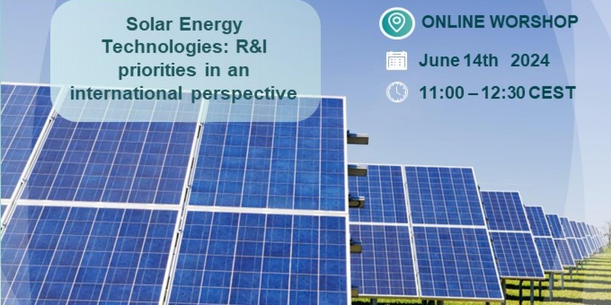 📢 Solar Enerji Teknolojileri: Uluslararası Perspektifte Araştırma ve İnovasyon Öncelikleri

CETPartnership tarafından güneş enerjisi teknolojileri özelinde oturum gerçekleşecektir

🗓 14 Haziran 2024
🕛 12:00 - 13:30 (TİS)
💻 Çevrimiçi

b2match.com/e/clean-energy…