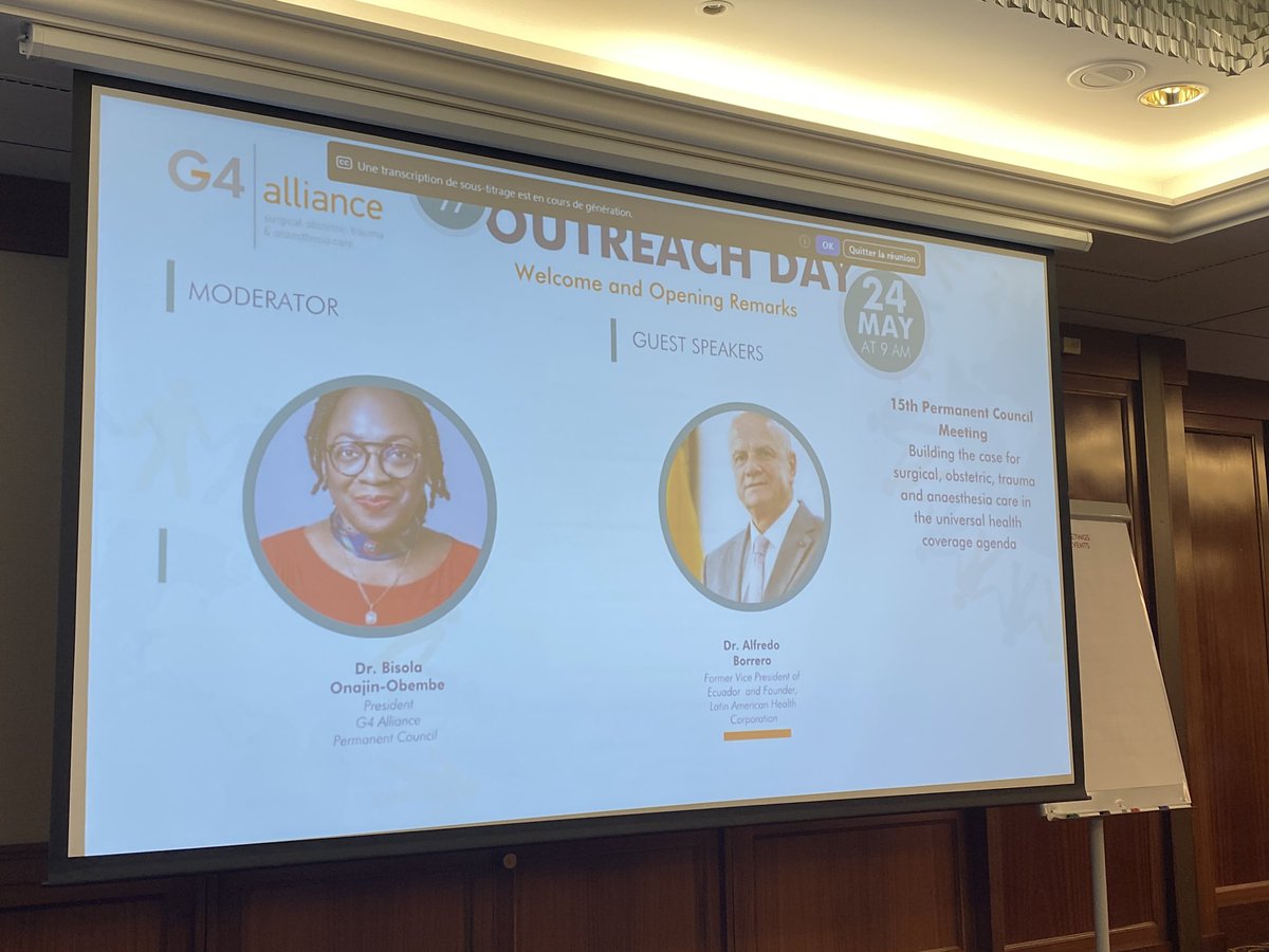 We started the 2024 the G4 Alliance Permanent Council Outreach Day “Building the case for surgical, trauma, and anaesthesia care in universal health coverage agenda.” #SOTACare4All