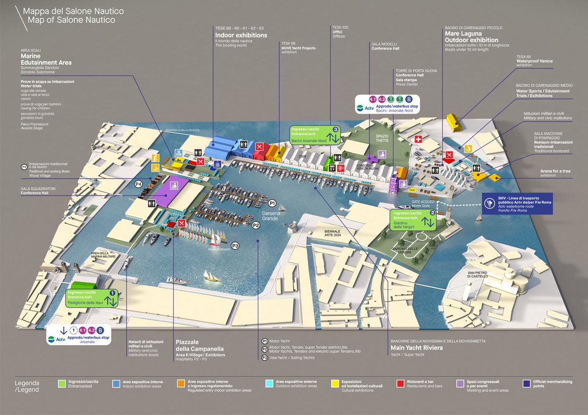 Un bacino acqueo di 55.000 mq ospiterà i nostri 270 espositori: oltre 1.100 metri lineari di pontili e 30.000 mq tra spazi espositivi esterni e le storiche Tese. 🌊

Venite a scoprire il #SaloneNauticoVenezia 💙

salonenautico.venezia.it

📆 29.05>02.06.2024
