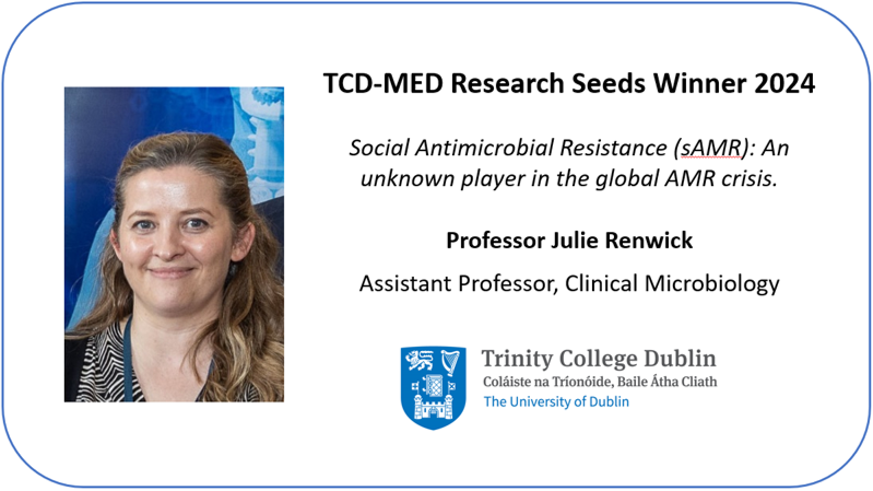 Congratulations Julie Renwick TCD-Med Research Seeds 2024 winner! @TCDpaeds See full list of winners tinyurl.com/3d3mmz2c #loveirishresearch #researchmatters #tcdresearch @TCDPaeds @Surgery_TCD @ClinMicroTCD @TCDPsychiatry @TCINeuroscience @PHPC_Medicine