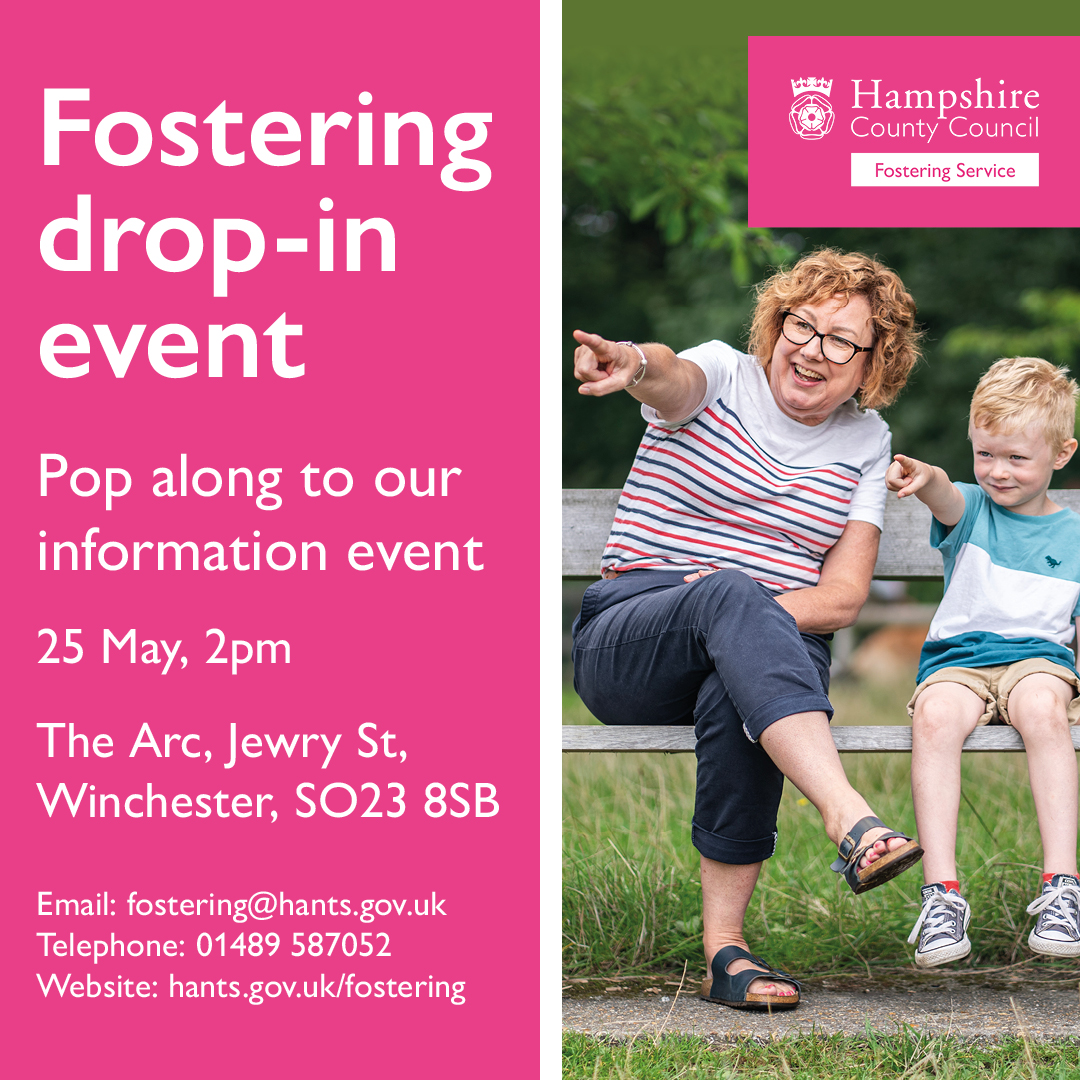 Happy Friday! We're hosting an event at the ARC on tomorrow as foster care fortnight comes to a close. Interested in fostering? Meet us from 2pm at the ARC in Winchester to chat with our foster carers and recruitment team. #FosterCareEvent #JoinUs #fosteringmoments #FCF2024