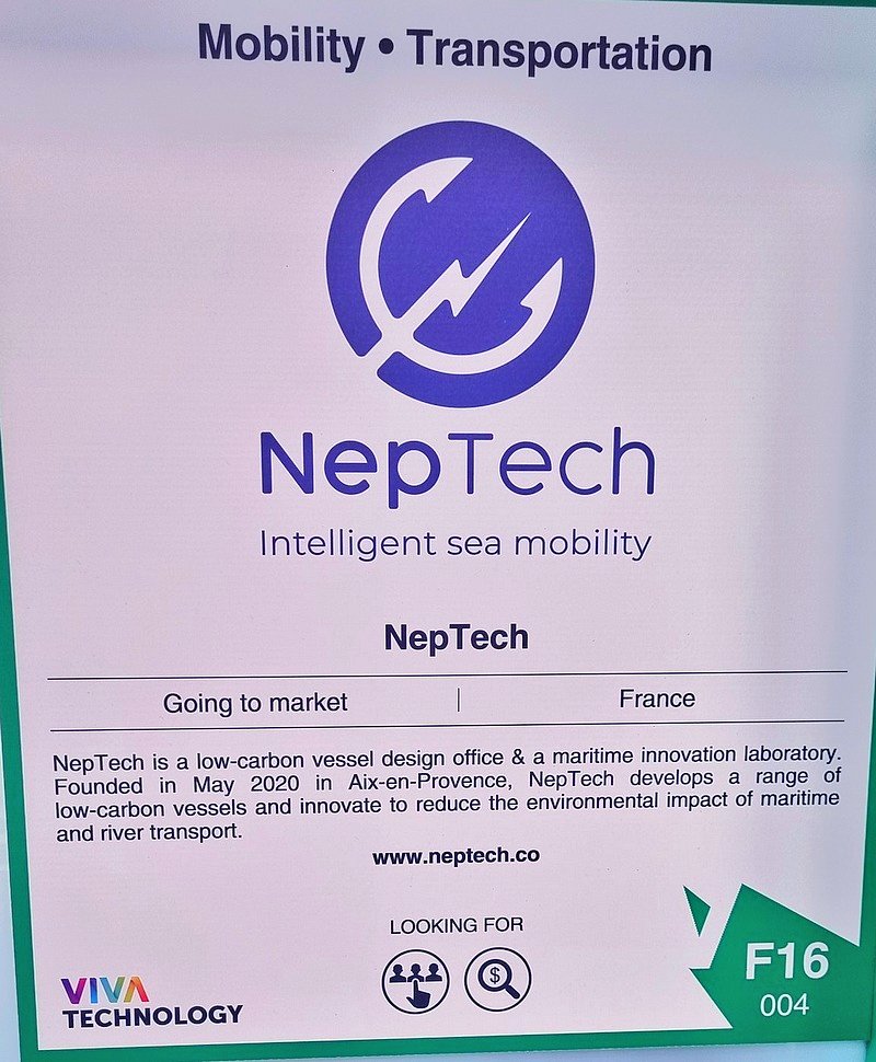 At #Vivatech 👇 Low carbon vessels 👇 Discover the great startup NepTech! [@NepTechOfficial] #ClimateAction #Mobility #BNPPForTech Cc @DeepLearn007 @Nicochan33 @SpirosMargaris @mvollmer1 @gvalan @jblefevre60 @Ym78200 @LaurentAlaus @Fabriziobustama @Analytics_699