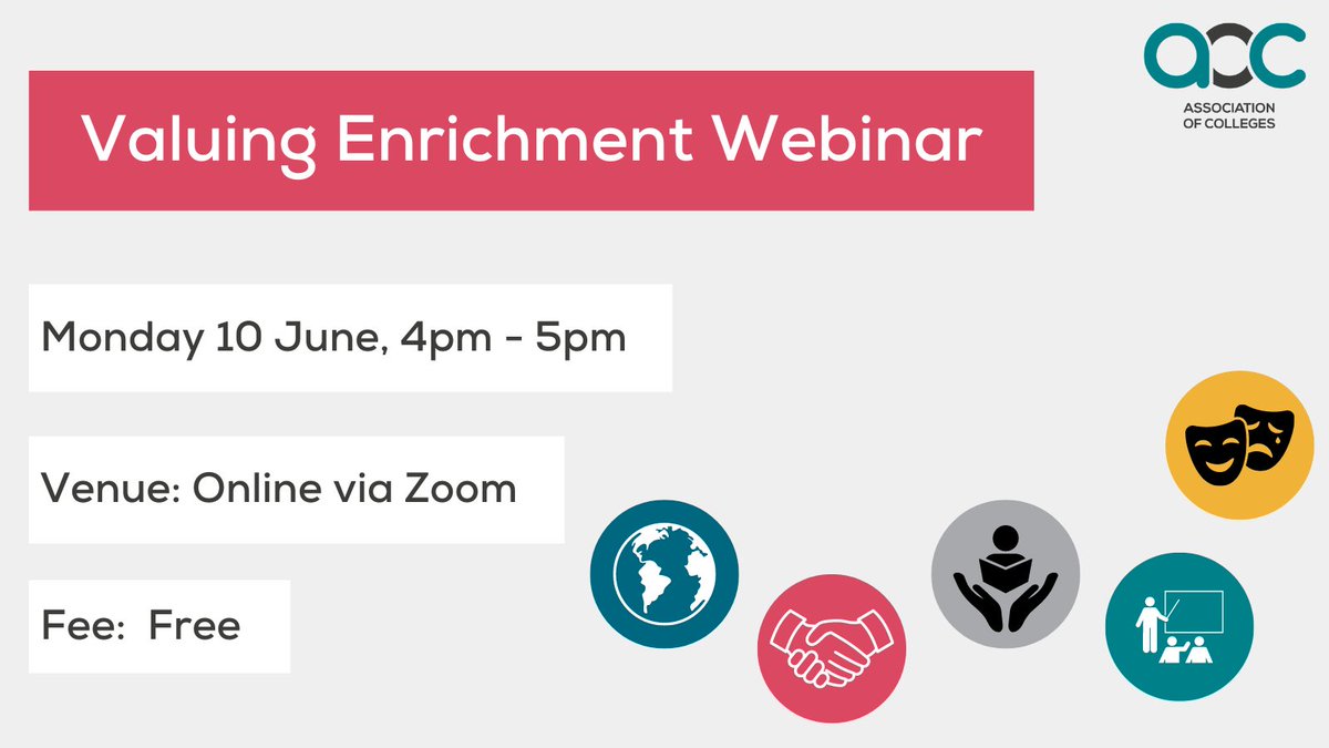 Join our valuing Enrichment Webinar for an insightful roundtable discussion on the value of enrichment, aligned with the vision of fostering lifelong learning where every individual can thrive. Book now: aoc.co.uk/events-trainin…