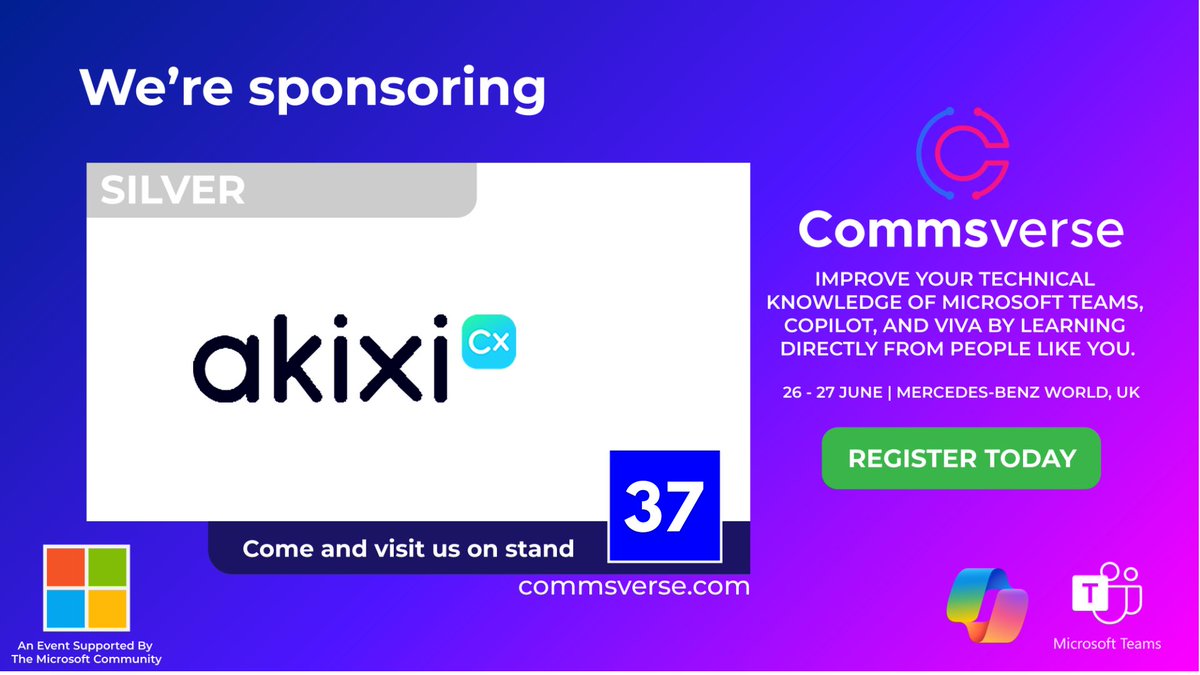 We're proud to announce @Akixiltd as silver sponsors for Commsverse 2024! Akixi provide real-time CX insights that enhance Service Providers value-added portfolio. Visit them on stand 37: events.justattend.com/events/exhibit…