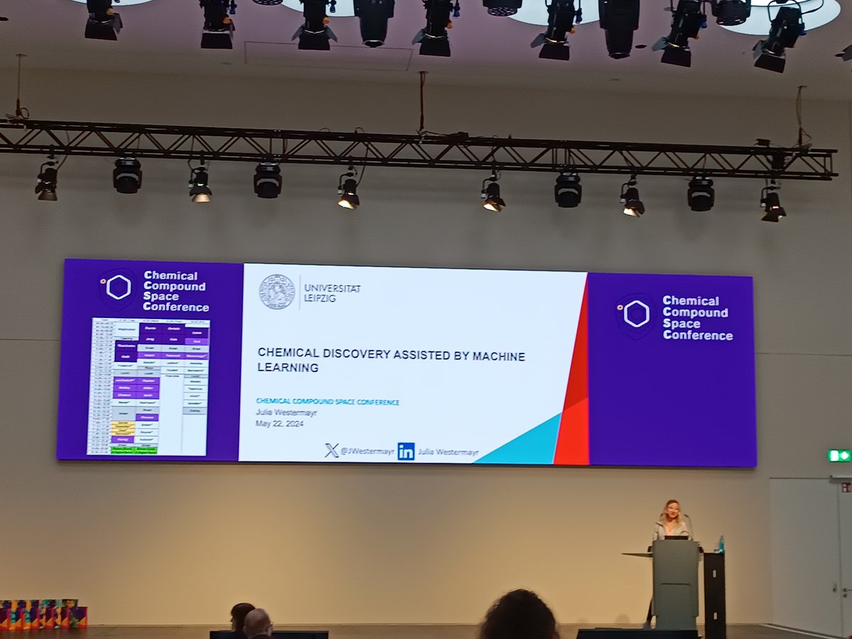 This morning coffee break ends and it is now to professor Julia Westermayr from Leipzig university to present her talk on Chemical discovery by machine-learning #CCSC2024