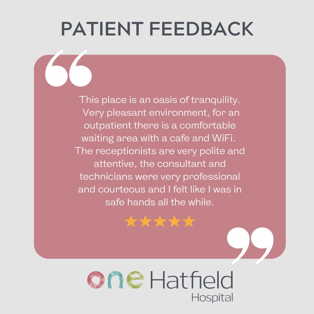 Check out this feedback from one of our lovely patients 🥺😍

👉 To find out more about the services we offer, please follow this link: loom.ly/5Iw9l6E 

#patientfeedback #healthcarefeedback #onehatfieldhospital #onehealthcare #hertfordshire