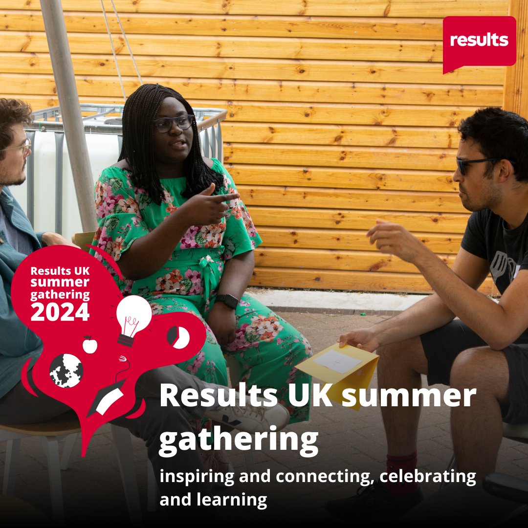 📢 @resultsuk's Summer Gathering is coming up! Come along to explore motivations for grassroots activism and learn new skills in becoming an effective campaigner 🪧 🗓️ June 9 - 10! Get your free tickets here 👉buff.ly/3QhbNdf