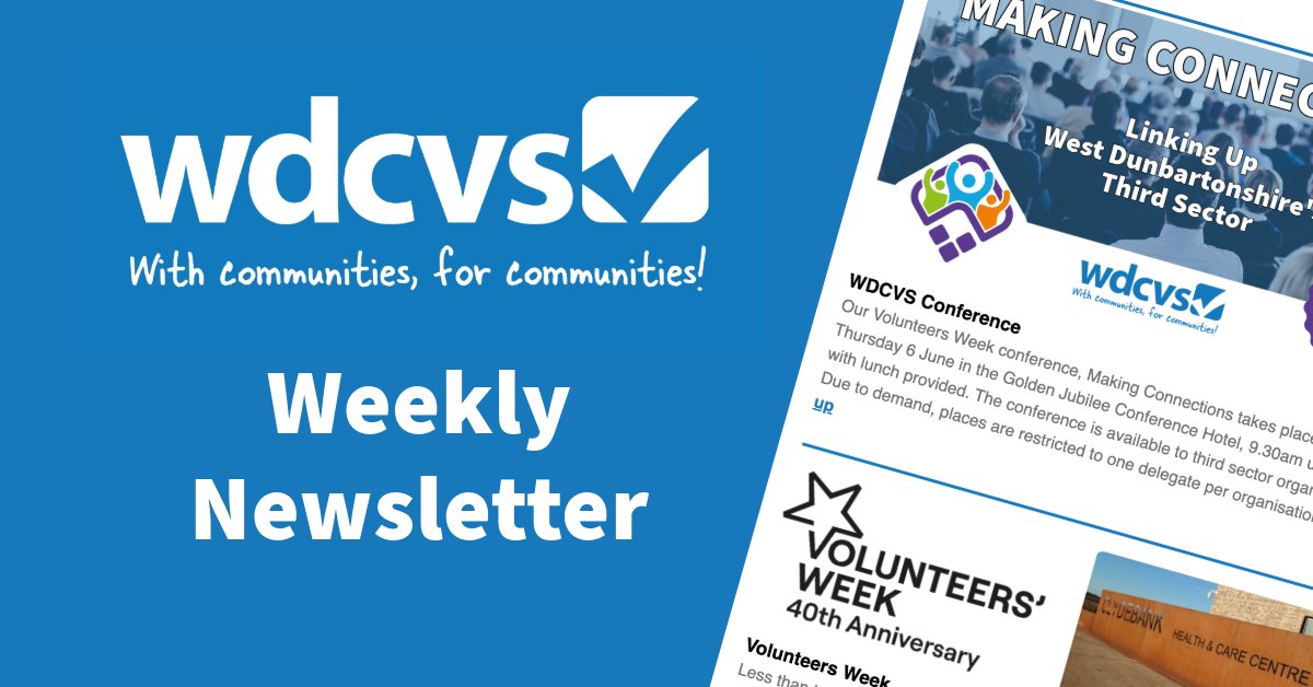 WDCVS Get Connected Weekly Newsletter: 24th May us8.campaign-archive.com/?u=e3eb4ecb66c… 10 Things you should know! - A weekly snapshot keeping you informed, saving you time. #volunteersmakeadifference #funding #westdunbartonshire #CostOfLiving #volunteering