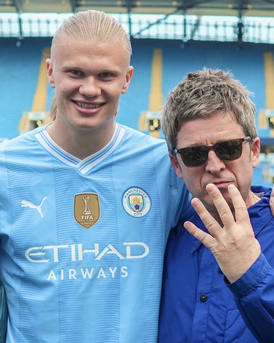 Noel Gallagher and Erling Haaland