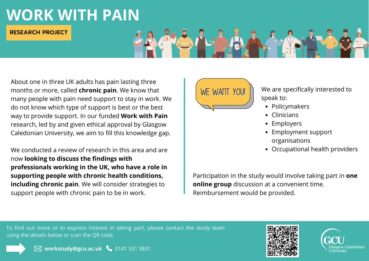 Do you work with #ChronicPain ? We are looking for clinicians, policymakers, managers to help translate our research into practice We are also looking for people who live with #ChronicPain (see next post in thread 👇) Please RT and share @BathCPR @BristolPainTeam @bathpain