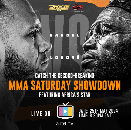 Are you ready to rumble and witness history in the making! Tune in to Airtel TV for the Brave MMA event and witness Africa's top fighter battle it out in the ring. Live coverage starts at 6:30 PM GMT. Download the My Airtel App now and catch the action bit.ly/3uHW9jm.