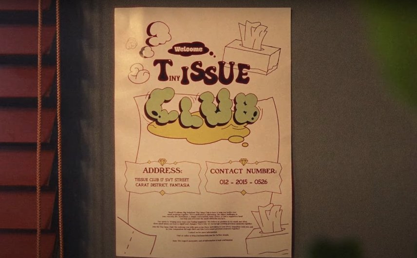 esccarrot's tweet photo. I love how Tiny Issue Club is also read as Tissue Club. It feels like no matter how small your problem or issue is, it's okay to cry about them. Your feelings - huge or tiny emotions, are valid in this club (caratland). 

#CheersToYouth https://t.co/g53YWLrvgU