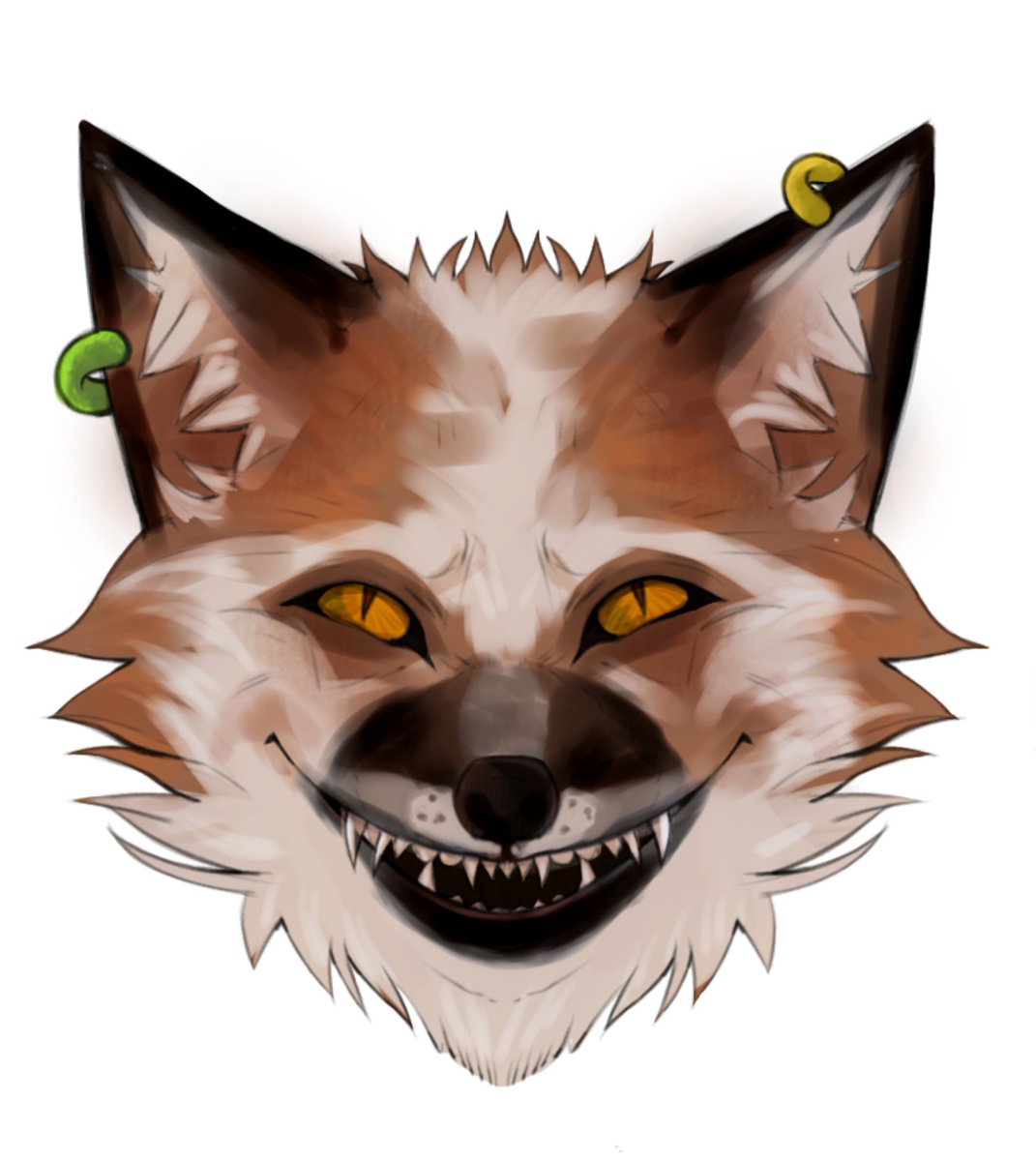 BlueKrevi's tweet photo. Flying heads of different furies. Something drew me to foxes (and a hamster to betray) #FURRY #fox #foxhead #art #artfurry #iconfox #furryicon https://t.co/G0wXNGHihO