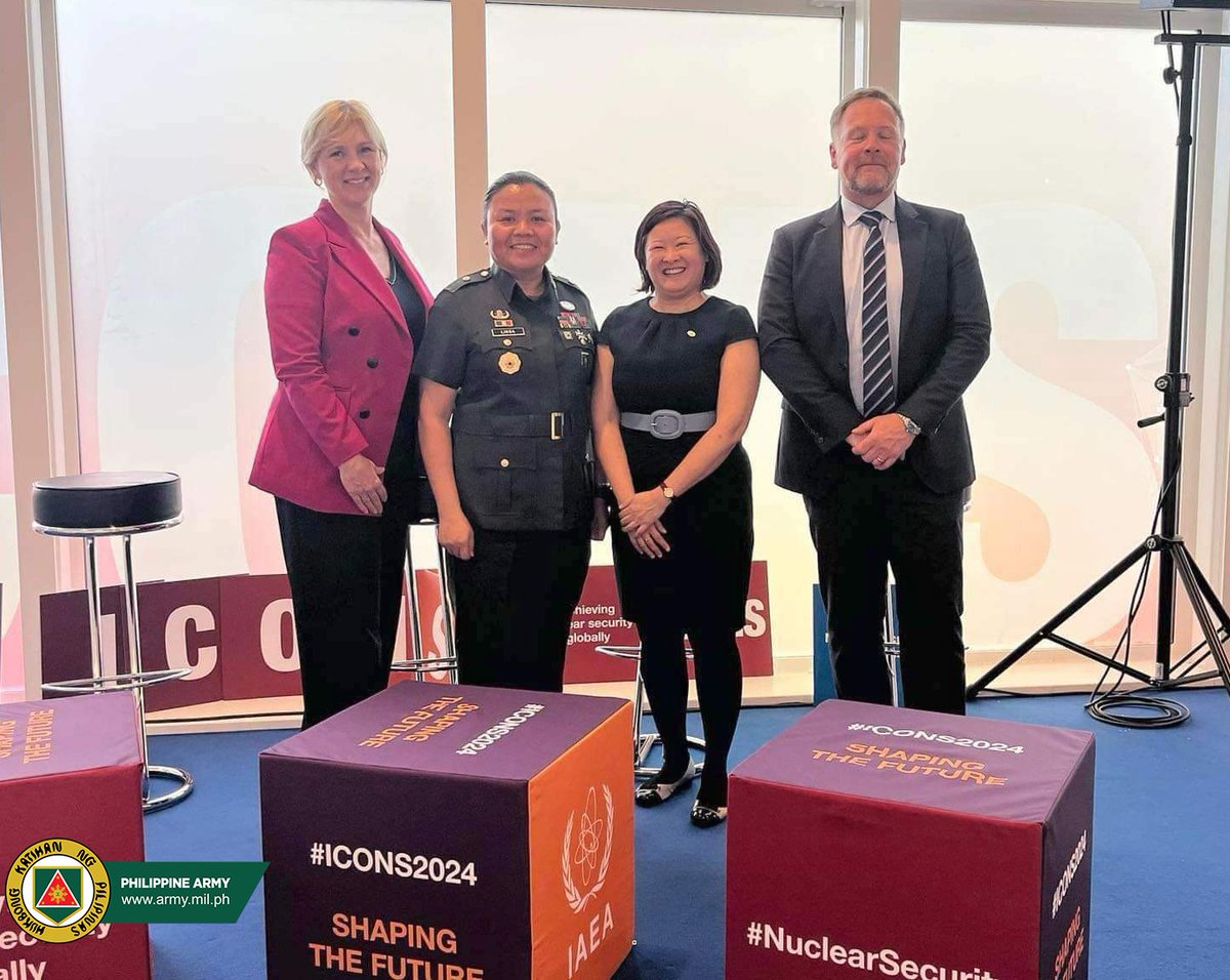 yourphilarmy's tweet photo. The Philippine Army through the Office of the Army Chief Ordnance and Chemical Service, participated in the 4th International Conference on Nuclear Security (ICONS) in Vienna Austria on May 20-24, 2024.
#PhilippineArmy
#INTERPOL_CBRNE
#INTERPOL_HQ https://t.co/ItgqWFtc4I