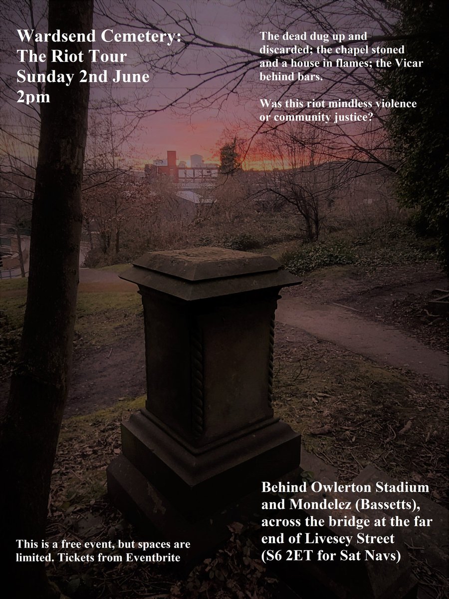 The Riot Tour! 2.00pm Sunday 2nd June. Tickets free through Eventbrite: eventbrite.com/e/wardsend-cem… How to find us wardsendcemetery.wordpress.com/how-to-find-us/