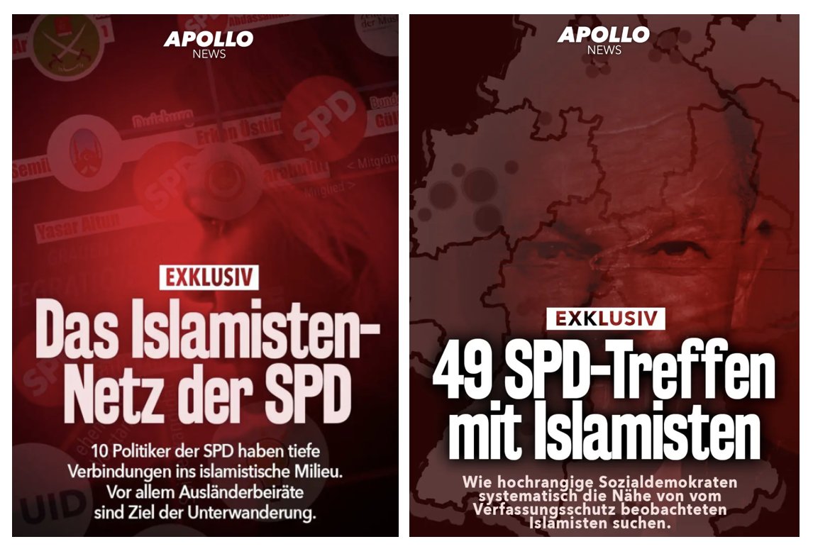 Unsere Recherchen zeigen: Die SPD ist nicht nur von Islamisten unterwandert, man trifft sich regelmäßig und „gerne“ mit Vereinen, die vom Verfassungsschutz beobachtet werden - die Kanzlerpartei scheint kein Problem mit Verfassungsfeinden zu haben: apollo-news.net/49-spd-treffen…