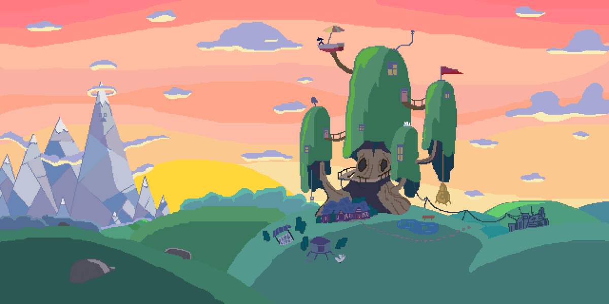 ziobob_gamedev's tweet image. Although I copied it from the original, I'm so happy😍
Do you also like Adventure Time?
Anche se l'ho copiato dall'originale sono molto contento😍
Anche a voi piace Adventure Time?
#adventuretime #treehouse #sunset #pixel