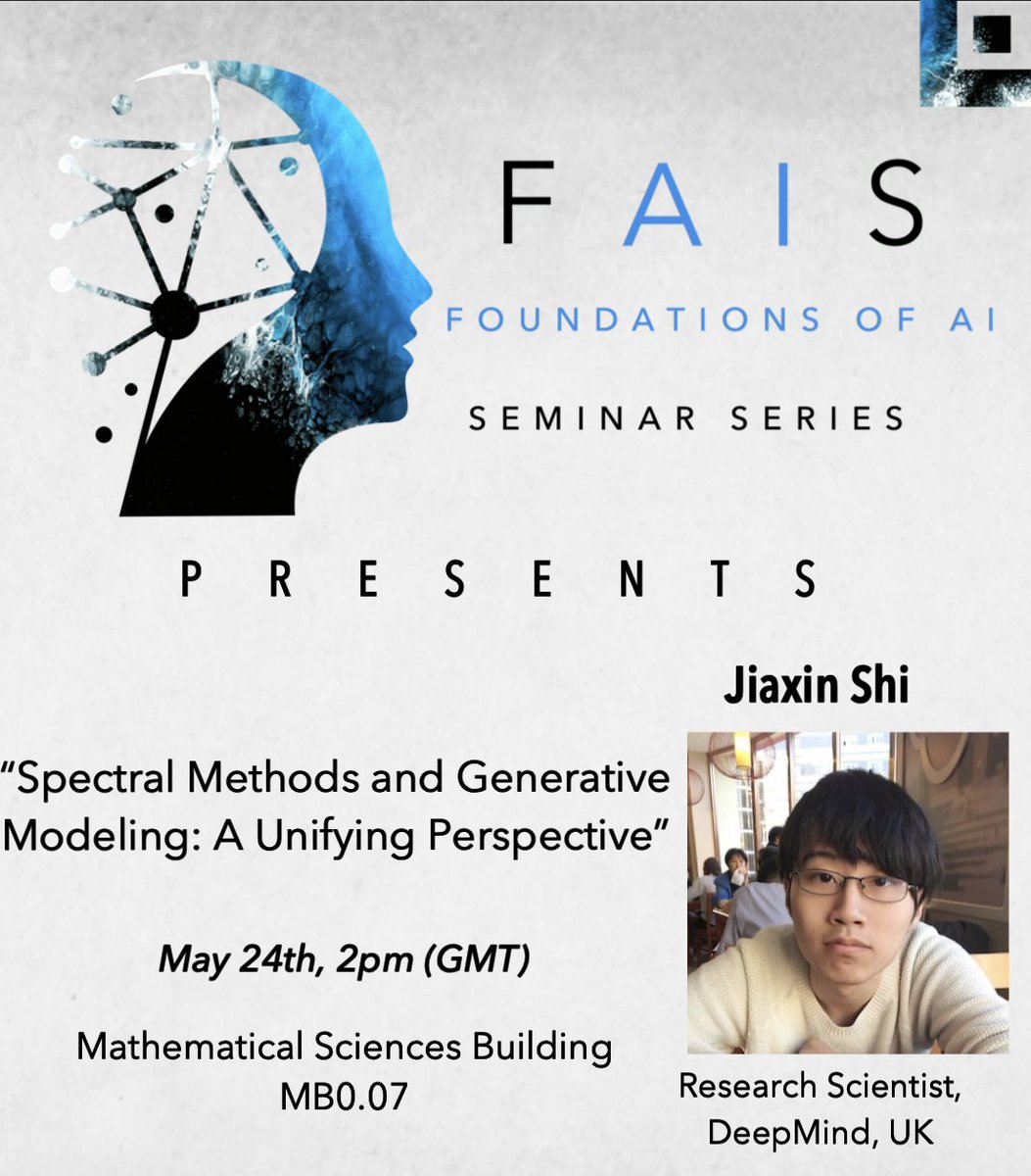 Today, we’re thrilled to welcome Jiaxin Shi (<a href="/thjashin/">Jiaxin Shi</a>)  to our FAIS Seminar Series at <a href="/uniofwarwick/">University of Warwick</a> <a href="/WarwickDCS/">Department of Computer Science - Warwick</a>! Can’t wait for his insightful talk! #AI  #WarwickFAIS