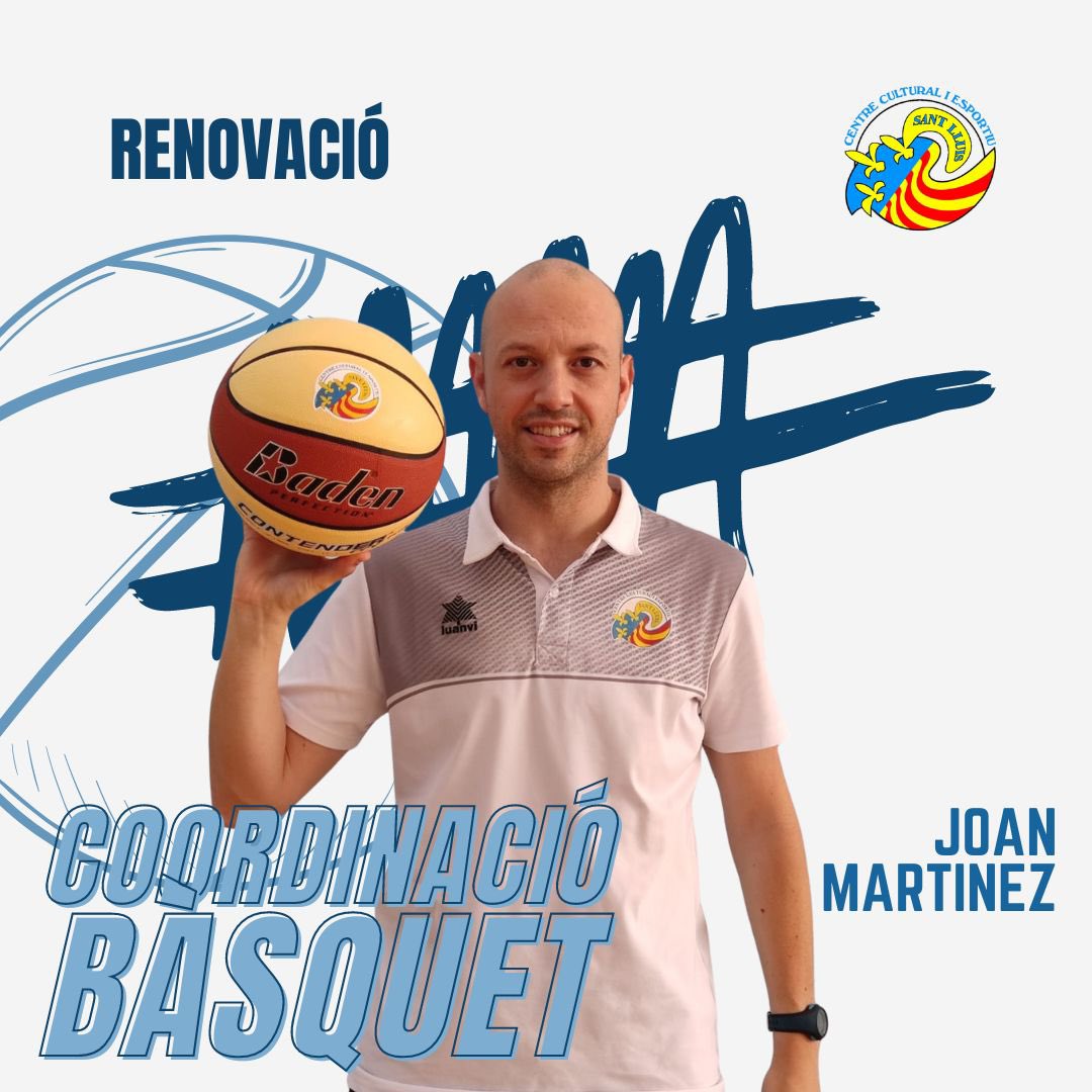 CCE Sant Lluís Oficial (@ccesantlluis) on Twitter photo 🏀 A punt de tancar aquesta temporada 2023/2024, ja comencem a enfocar-nos en la pròxima! 🏀
Avui ens complau anunciar la renovació del nostre coordinador de bàsquet, <a href="/joanmescala/">Joan Martinez Escala</a> . Seguirem comptant amb el seu lideratge i experiència. 🏀 A punt de tancar aquesta temporada 2023/2024, ja comencem a enfocar-nos en la pròxima! 🏀
Avui ens complau anunciar la renovació del nostre coordinador de bàsquet, <a href="/joanmescala/">Joan Martinez Escala</a> . Seguirem comptant amb el seu lideratge i experiència.