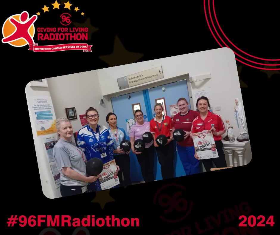 mercyfoundcork's tweet image. Thank you to the staff on St.Bernadette's Oncology &amp;amp; Haematology Ward in the @Mercycork  who showed fantastic support and took part in their #jerseyday to kick off Day 2️⃣ of @Corks96FM in style.

To support jersey day:
☎️ 1800 50 96 96⁠
📱 083 3969696⁠
radiothon.ie