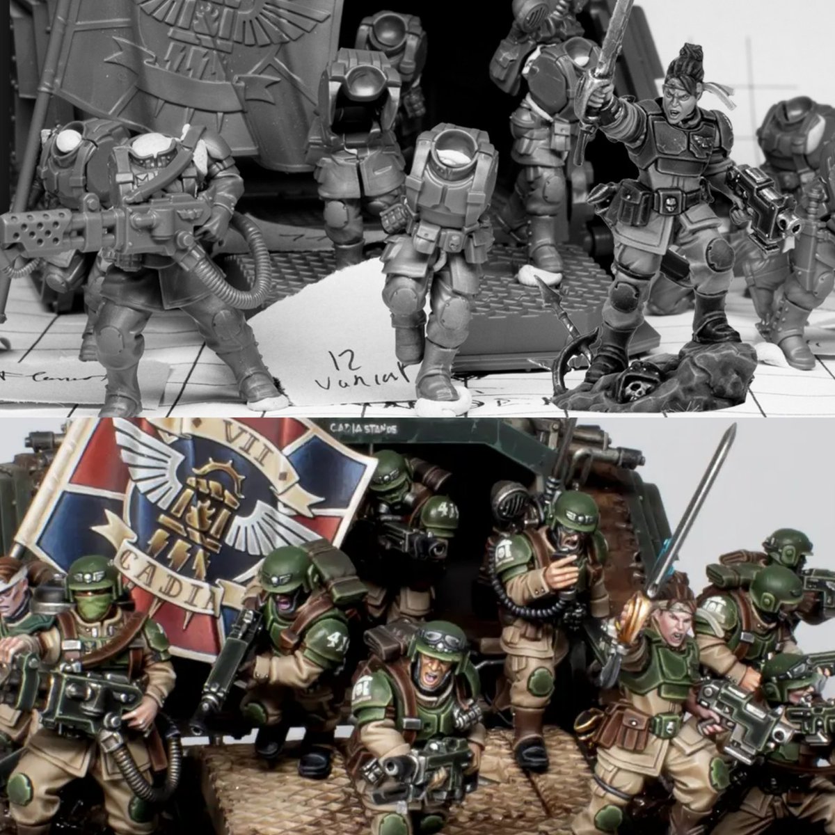 The mock up VS the result of my diorama . This project started in  April 2023 with this mock up . 

#eavymetal #warhammer #Warhammercommunity