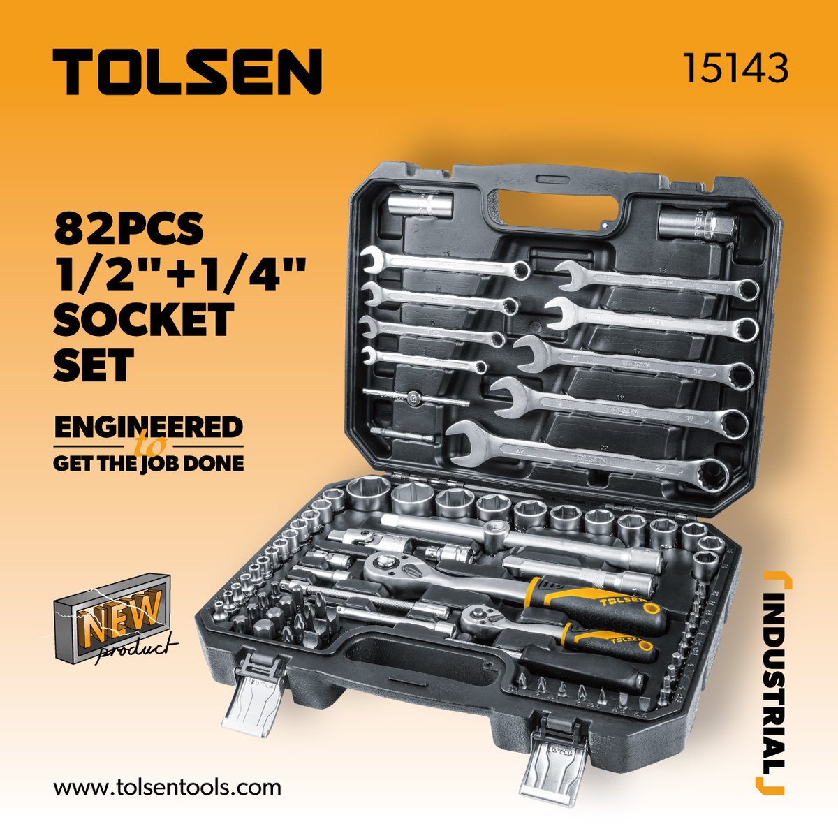 TolsenWorld's tweet image. Newest Arrival!👏 Welcome to consult our sales and local distributors to order TOLSEN 82Pcs 1/2&quot; + 1/4″Socket Set.

TOLSEN 15143: bit.ly/3yq7c2f 

#tolsen #tolsentools #socketset #toolbox #toolset #toolkit