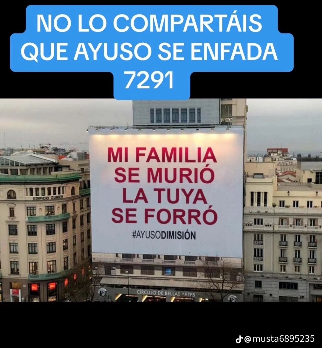 Hay una en Madrid que no quiere que se hable de esto 👇👇
#Ayuso7291