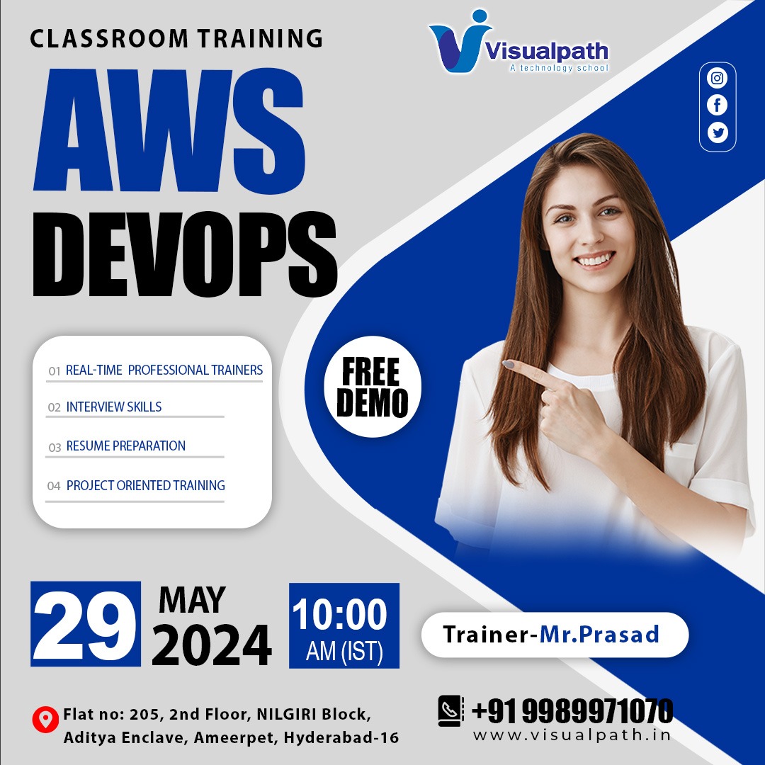 VisualpathPro's tweet image. Hi all, We are starting a #Offline #FreeDemo on #AWSDevOps
Date &amp;amp; Time: 29th May, 2024 @ 10:00AM (IST)
Call us: +91 9989971070
Visit: visualpath.in/aws-devops-cla…
 #awsdevopstraining #devopstraining #students #software #education #ITSkills #SoftwareCourses #ITTraining #devops #AWS