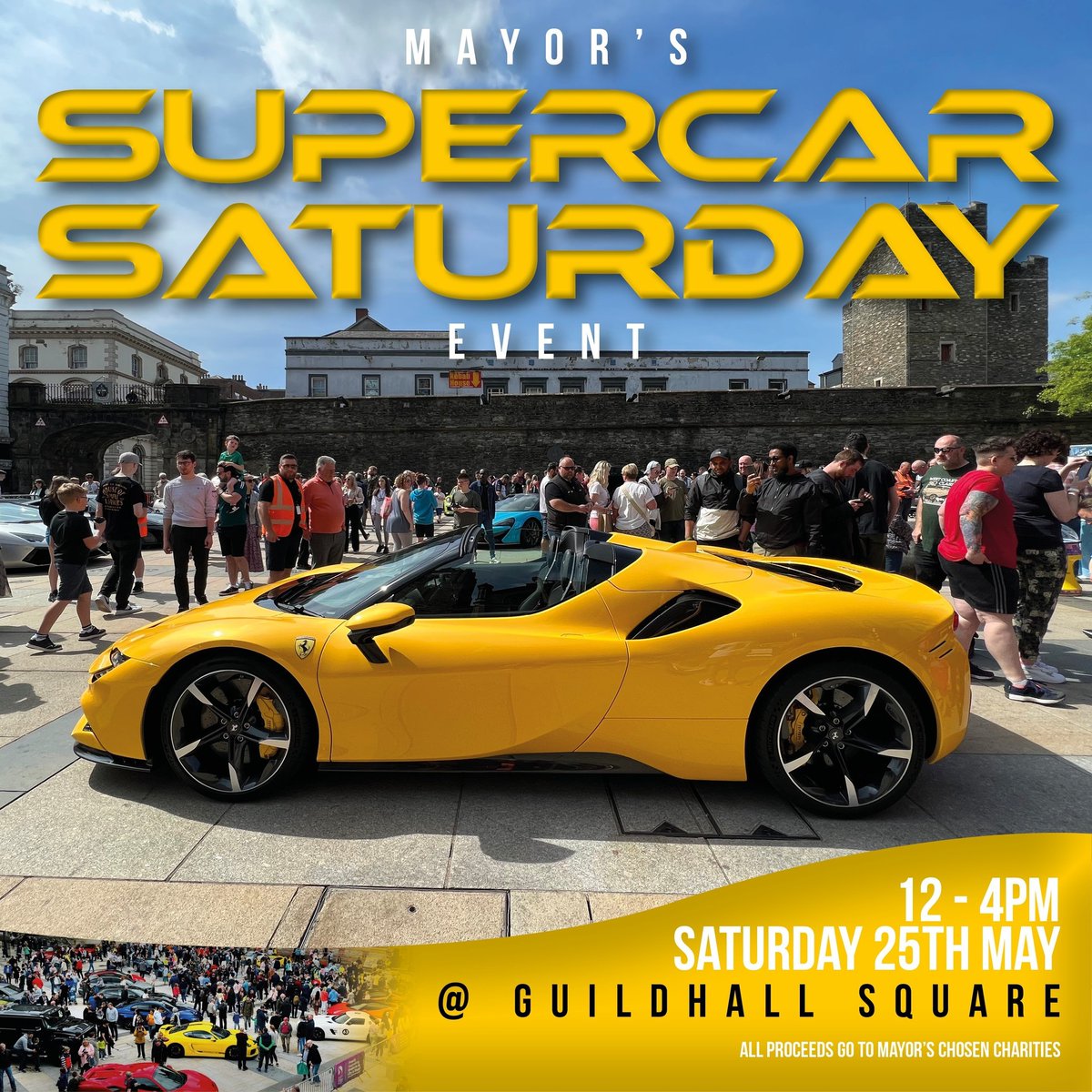 🏎 This weekend will see the return of the famous Supercar event to the Guildhall Square, all in aid of the Mayor’s two chosen charities - the Foyle Hospice and The Ryan McBride Foundation ➡ Find out more here: bit.ly/4boPo6k